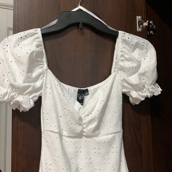 Windsor Looking Like A Day Dream Eyelet Lace Mini White Dress - Picture 2 of 5